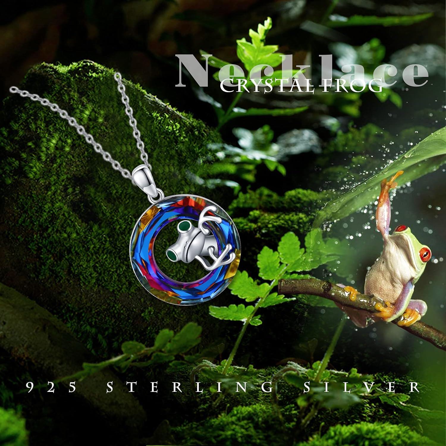 Sterling Silver Crystal Tiger Pendant Necklace for Women -0-5