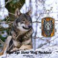 wholesale 925 Sterling Silver Black Onyx and Tiger's Eye Stone Wolf Head Pendant Necklace for Men Women -0-2