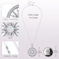 wholesale 925 Sterling Silver Opal Compass Necklace with I'd be lost without you Pendant - Gifts for Women-0-5