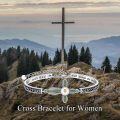 wholesale 925 Sterling Silver Mustard Seed Cross Bracelet with 12 Birthstones God All Things Possible Bangle Christian Jewelry Gift for Women-0-5