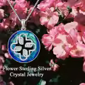TOUPOP Sterling Silver Blue Crystal Celtic Knot Necklace Christmas Birthday Gifts For Women-0-2