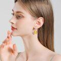 wholesale 925 Sterling Silver Softball Shape Enamel Drop Earrings for Women and Girls-0-3
