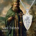 wholesale 925 Sterling Silver Metal Shield St Patrick's Day Protection Good Luck Charm Pendant Necklace s for Men Women Boys Girls-0-5