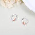 wholesale 925 Sterling Silver Rose Gold Plated Bird Hoop Earrings for Women Girls Minimalist Animal  Idea-0-4
