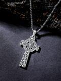 wholesale 925 Sterling Silver Celtic Knot Wolf Head Star of David Cross Pendant Necklace for Men Boys' Gift Ideas-0-4