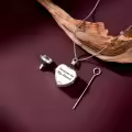 TOUPOP Sterling Silver Abalone Shell Heart Urn Locket For Ashes Pictures-0-2