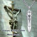 wholesale 925 Sterling Silver Cremation Jewelry for Ashes - Cross Crucifix Bullet Shape Memorial Keepsake Urn Necklace w/ Funnel & Fill Tool-0-4