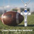 wholesale 925 Sterling Silver Sports Cross Cremation Urn Pendant Necklace  with Funnel Kit - Forever in My Heart (Basketball)-0-4