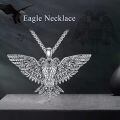 wholesale 925 Sterling Silver Vintage Style Hawk Pendant Necklaces for Men Dad Gifts-0-1