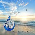 wholesale 925 Sterling Silver Blue Enamel Peace Sign & Ocean Wave Whale Tail Pendant Necklace for Women-0-4