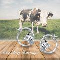 wholesale 925 Sterling Silver 3D Cow Head Design Hoop Earrings Gift for Women and Girls-0-5