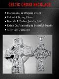 wholesale 925 Sterling Silver Celtic Knot Cross Pendant Necklace  for Men & Women - Protection Amulet Religious Jewelry with 24+2mm Rolo Chain (Gift Included)-0-2