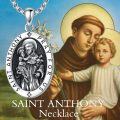 wholesale 925 Sterling Silver  Oval St Anthony Prayer Pendant Necklace for Men & Women-0-1