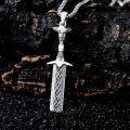 wholesale 925 Sterling Silver Celtic Knotwork Sword Dagger Pendant Necklace for Men-0-3