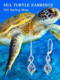 wholesale 925 Sterling Silver Sea Turtle Blue Crystal Starfish Drop Earrings For Women-0-5