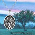 wholesale TOUPOP Locket Necklace Sterling Silver Locket Pendant That Holds Pictures Sunflower/tree Of Life Locket Pendant For Women Wife Girlfriend Christmas -0-1