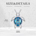 wholesale 925 Sterling Silver Blue Enamel Sea Turtle Pendant with Cubic Zirconias & Gemstones s for Her-0-4