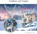 wholesale 925 Sterling Silver Abalone Shell Viking Wolf Pendant Necklace for Men & Women-0-3