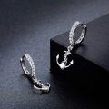 wholesale 925 Sterling Silver Anchor Dangle Hoop Earrings for Women Minimalist Hypoallergenic Summer -0-3