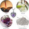 wholesale 925 Sterling Silver Heart Shaped Purple Crystal Memorial Urn Necklace with Funnel and Fill Tool for Ashes Keepsakes-0-5