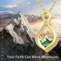 wholesale Gold 925 Sterling Silver Abalone Shell Mountain Mustard Seed Pendant Necklace with Cubic Zirconia and Tiger Eye Stone - Christian  for Her (18+2)-0-3