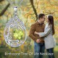 wholesale Sterling Silver Yellow Gold Plated Gemstone Tree of Life Pendant Necklace-0-177