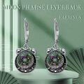 wholesale Sterling Silver Amethyst Ruby Sapphire Emerald Moonstone Moon Phase Leverback Earrings-0-10