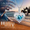 wholesale 925 Sterling Silver Heart-Shaped Blue Crystal Keepsake Urn Jewelry with Swans and Funnel Set - Memorial Ashes Holder Necklace for Women-0-4