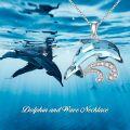 wholesale 925 Sterling Silver Dolphin Crystal Pendant Necklace s for Women Mom on the Birthday Beach Mothers Day Graduation-0-3