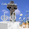 wholesale 925 Sterling Silver Heart Celtic Knot Leverback Drop Earrings with Cubic Zirconia Accents-0-4