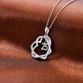 TOUPOP 925 Sterling Silver Gold Plated Cubic Zirconia Heart Pendant Necklace-0-4