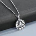 wholesale 925 Sterling Silver Bee Pentagram Pendant Necklace for Men & Women-0-1