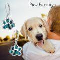wholesale 925 Sterling Silver Abalone Shell Inlay Paw Print Leverback Earring for Women Girls Animal Lover Gift-0-3