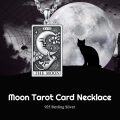 wholesale 925 Sterling Silver The Moon Tarot Pendant Necklace  for Women Men Gifts Jewelry-0-1
