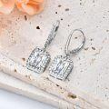 wholesale Sterling Silver Moissanite Dangle Earrings 6ct.tw with D-Color VVS Accents-0-1