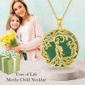 wholesale 14K Gold Sterling Silver Jade Tree of Life Necklace for Women-0-24