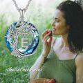 wholesale 925 Sterling Silver Blue Crystal Tree of Life Initial Necklace Family Letter Pendant Birthday Mother s Day Gifts for Her-0-51