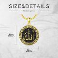 wholesale 925 Sterling Silver Allah Pendant Necklace Gold Plated Arabic Script Chain Accessory-0-6