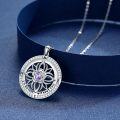 wholesale 925 Sterling Silver 12 Months Birthstone Compass Necklace for Women-0-1