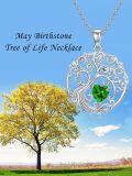 TOUPOP Sterling Silver Birthstone Tree Of Life Pendant Jewelry Gifts-0-5