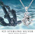 wholesale 925 Sterling Silver Shark Lighthouse Compass Anchor Pendant - Nautical Necklace-0-5