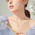wholesale 14k Gold Mom Heart Pendant Necklace Cubic Zirconia Pave Chain Jewelry Gift-0-6