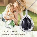 wholesale Sterling Silver Lapis Moonstone Moss Agate Larimar Onyx Cubic Zirconia Pendant Necklace-0-5