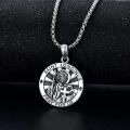 wholesale 925 Sterling Silver St Longinus Pray for Us Cross Medal Necklace -0-4