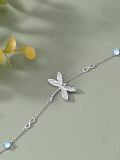 wholesale 925 Sterling Silver Butterfly Bracelet Wholesale With Crystal Accents-0-4
