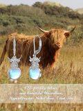 wholesale 925 Sterling Silver Highland Cow Moonstone Drop Earrings Gifts for Her-0-5