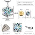 wholesale 925 Sterling Silver Compass Pendant Necklace Wholesale With Blue Inlay-0-11