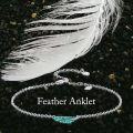 wholesale Silver Feather Charm Ankle Bracelet - 925 Sterling Silver Chain Anklets for Women-0-4