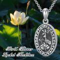 wholesale  Sterling Silver 12 Month Birth Flower Photo Locket Necklace Jewelry Gift -0-43