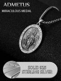 wholesale 925 Sterling Silver Admetus Patron Saint Necklace | Amulet Cross Jewelry for Men with 2.5mm 22+2 Rolo Chain -0-4
